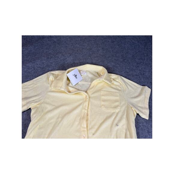 YLLW The Label Button Up Shirt Womens XL Yellow Crush It Today Short Sleeve NWT - Picture 2 of 9
